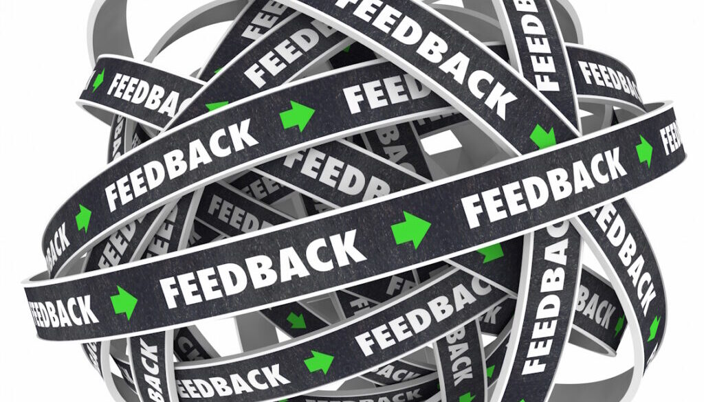 Feedback Loop Comments Response Roads Words 3d Illustration